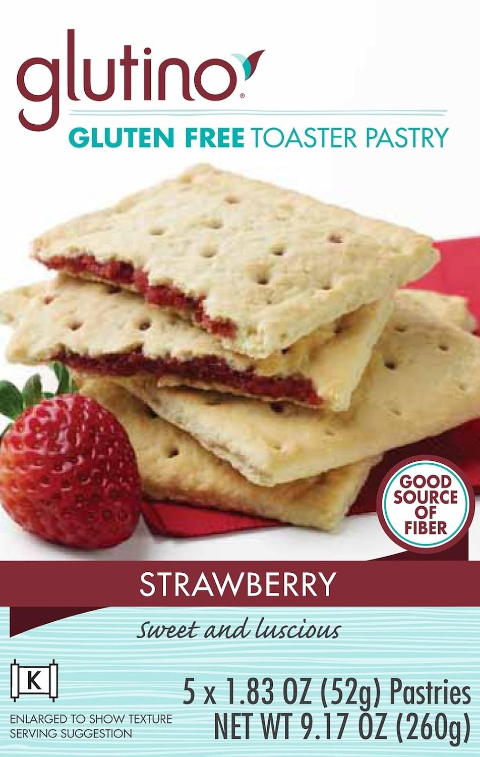 Glutino Gluten Free Toaster Pastry, Strawberry, 1.83 oz 5 ct