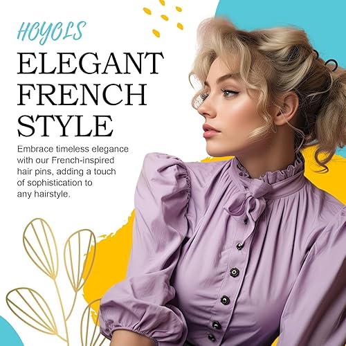 Miniatura 2 de Hoyols 12 horquillas para el cabello estilo francés de 3.5 pulgadas, pequeño tenedor francés para el cabello, horquillas onduladas en forma de U,