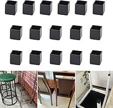 Lot de 16 protections carrées en silicone pour pieds de chaise - 20 x 20 mm - Pour éviter les rayures et réduire le bruit