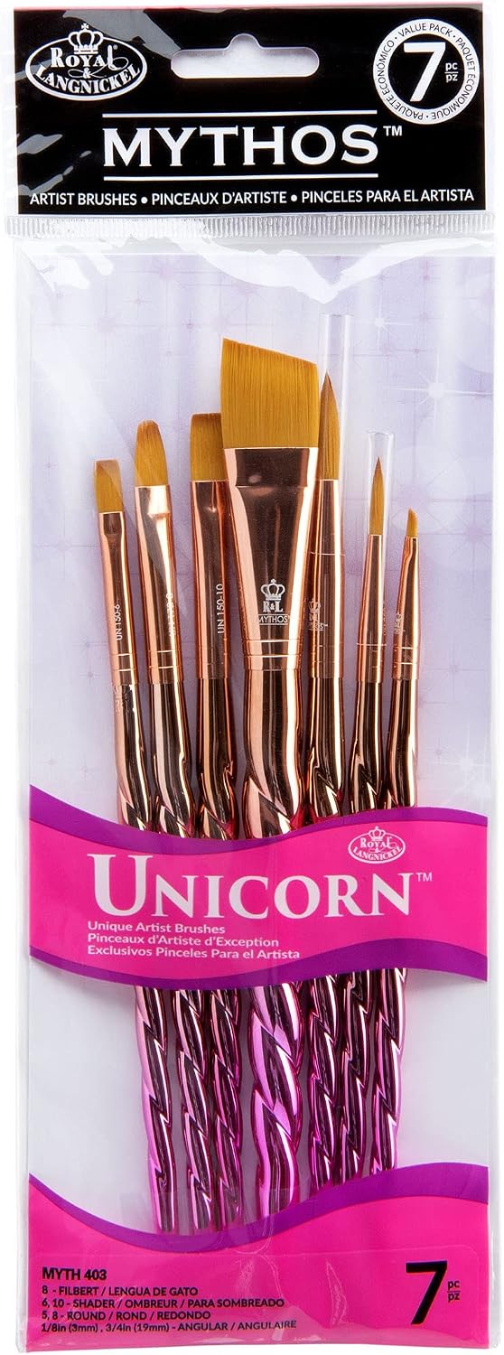 Royal & Langnickel Mythos Unicorn 7 PC Brush Set, Multicolor, Pink - Image 3