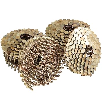 findmall 3600 Count Coil Roofing Nails 3/4-Inch x .120-Inch 15-Degree Round Head Wire Weld Collated Smooth Shank Electro Galvanized Coil Roofing Nails for Roofs Lathing and Sheathing Materials