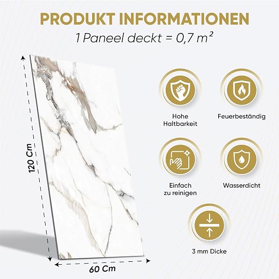 IZODEKOR Marble-Look Wall Panels Set of 4, 47.24 23.62 inches Alternative to Bathroom & Kitchen Tiles, Shower Wall Panels, Kitchen Backsplash, Garden of Eden