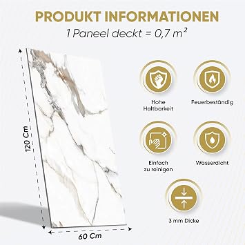 IZODEKOR Marble-Look Wall Panels Set of 4, 47.24 23.62 inches Alternative to Bathroom & Kitchen Tiles, Shower Wall Panels, Kitchen Backsplash, Garden of Eden