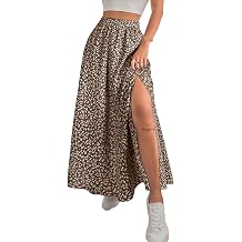 Avanova Women Boho Floral Slit Maxi Skirt Split Thigh High Waisted Long Skirts