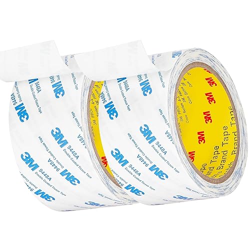 Miniatura 19 de Adhesivo de doble cara 9448A de 0.39 pulgadas x 32.8 pies, paquete de 2 cintas adhesivas de doble capa, cinta adhesiva translúcida extraíble