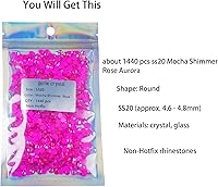 Vista 82 de Genie Crystal ss34 Red Glass Rhinestones 288 Pcs, 7.0 mm Big Light Siam Flatback Rhinestone, Diamond Cut Gems for Crafts, Face Mask, Makeup