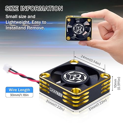 Miniatura 3 de Ventilador de refrigeración con motor Rc de 28000 RPM del motor del disipador de calor supera hobby Turbo ESC A3 ventilador de refrigeración para