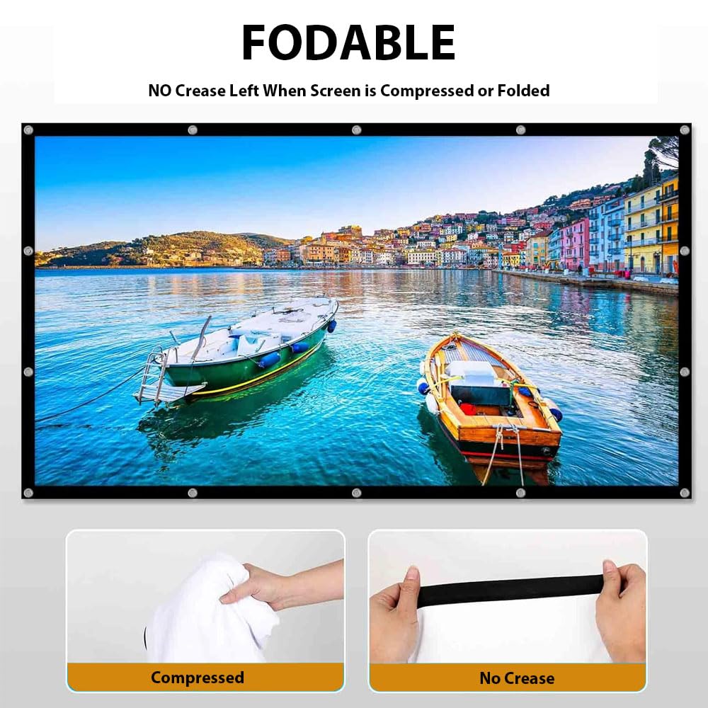 YiYunTE Écran de Projection 60 Pouces 16:9 HD Portable Pliable Extérieur Intérieur