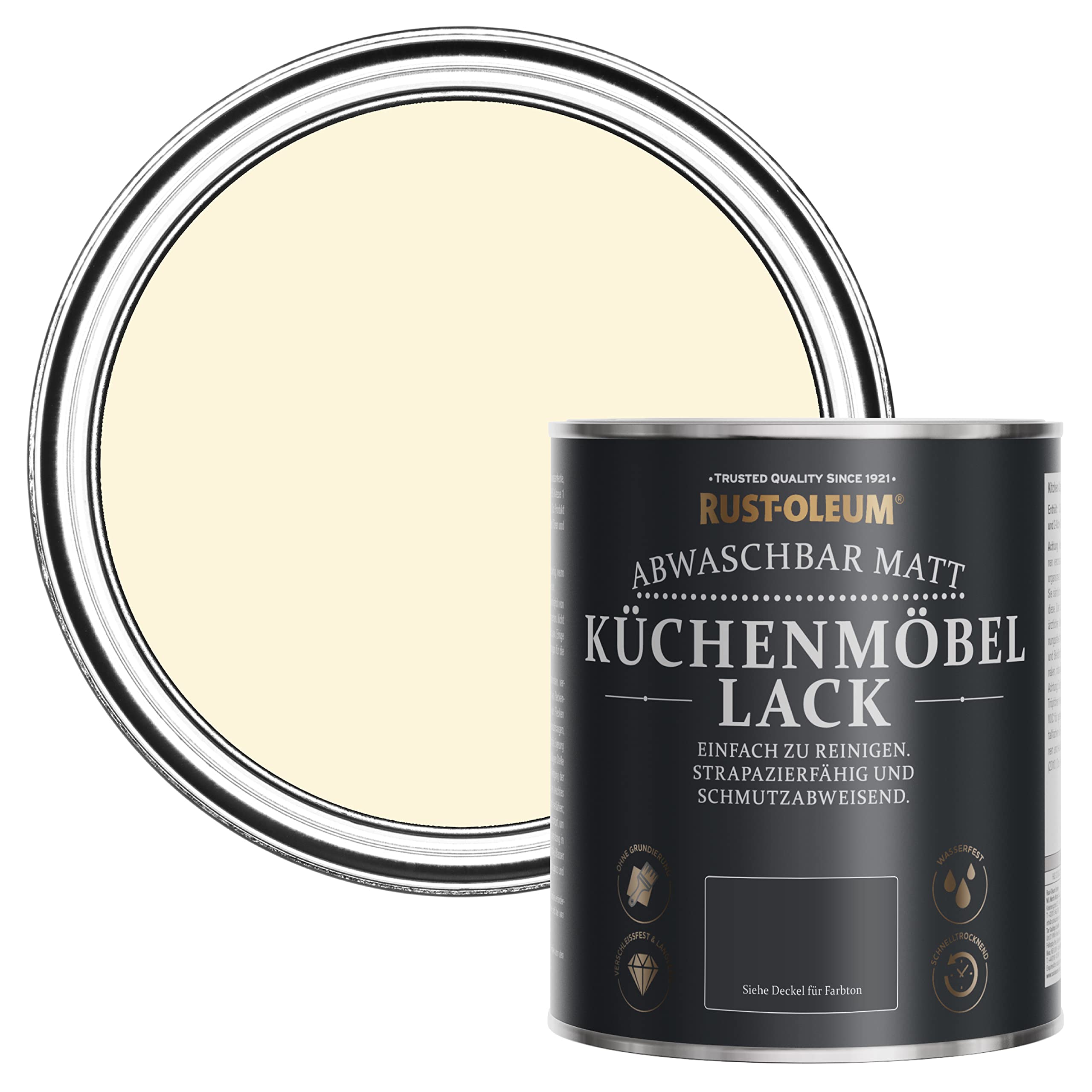 Rust-Oleum abwaschbare Küchenschrankfarbe in beige mit Matt Finish - Gebrochenes Weiß 750ML