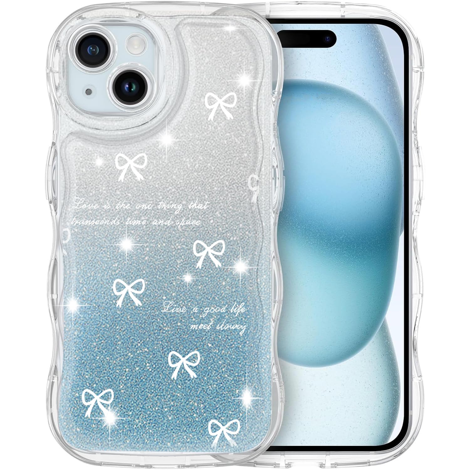 Amazon.co.jp: KeKeYou iPhone 15 用 ケース クリア キラキラ 可愛い
