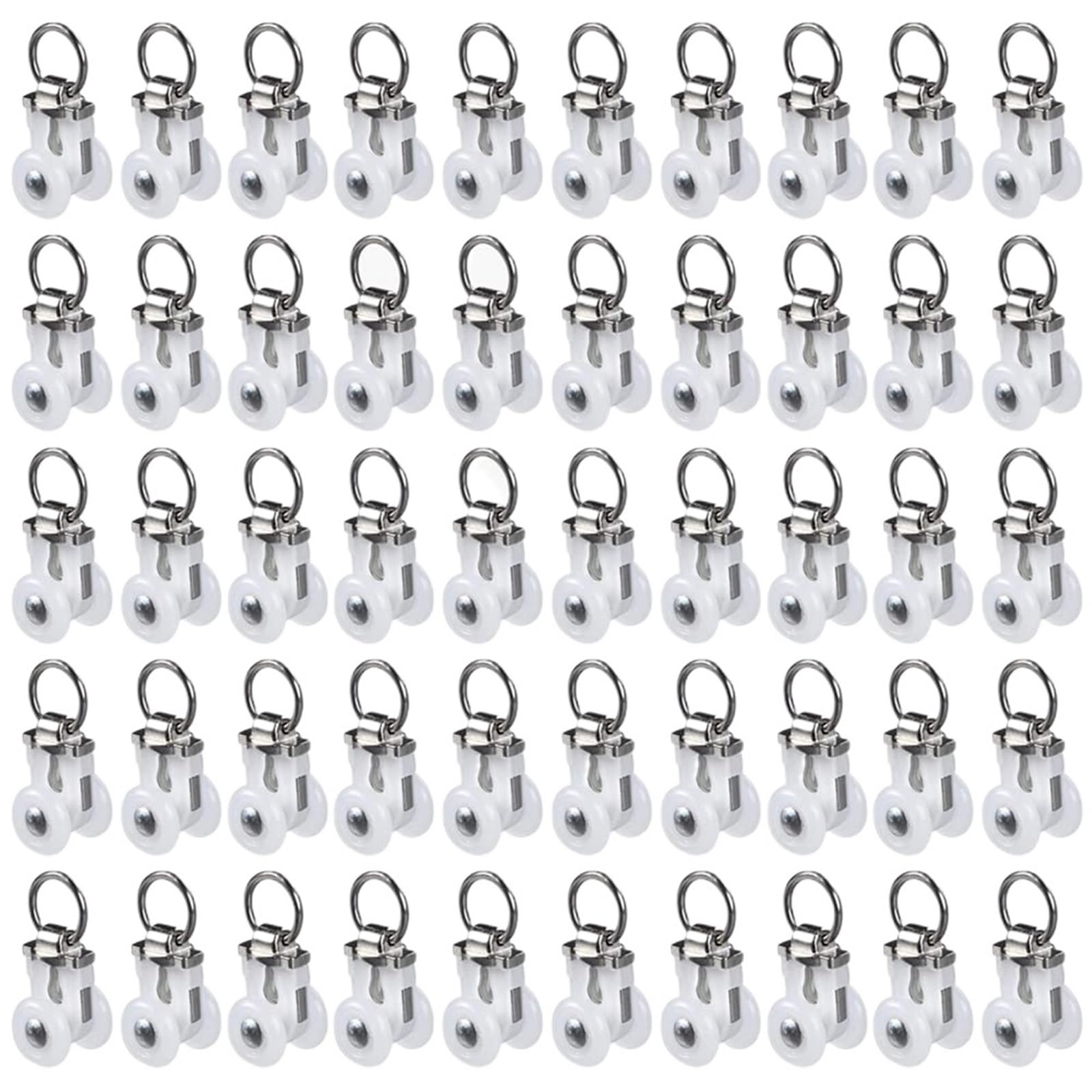 Rrypbovg One Color Curtain Track Rollers Aluminum Alloy Curtain Rail Pulleys, Runners For Curtain Tracks, Heavy-Duty(50 Pcs)