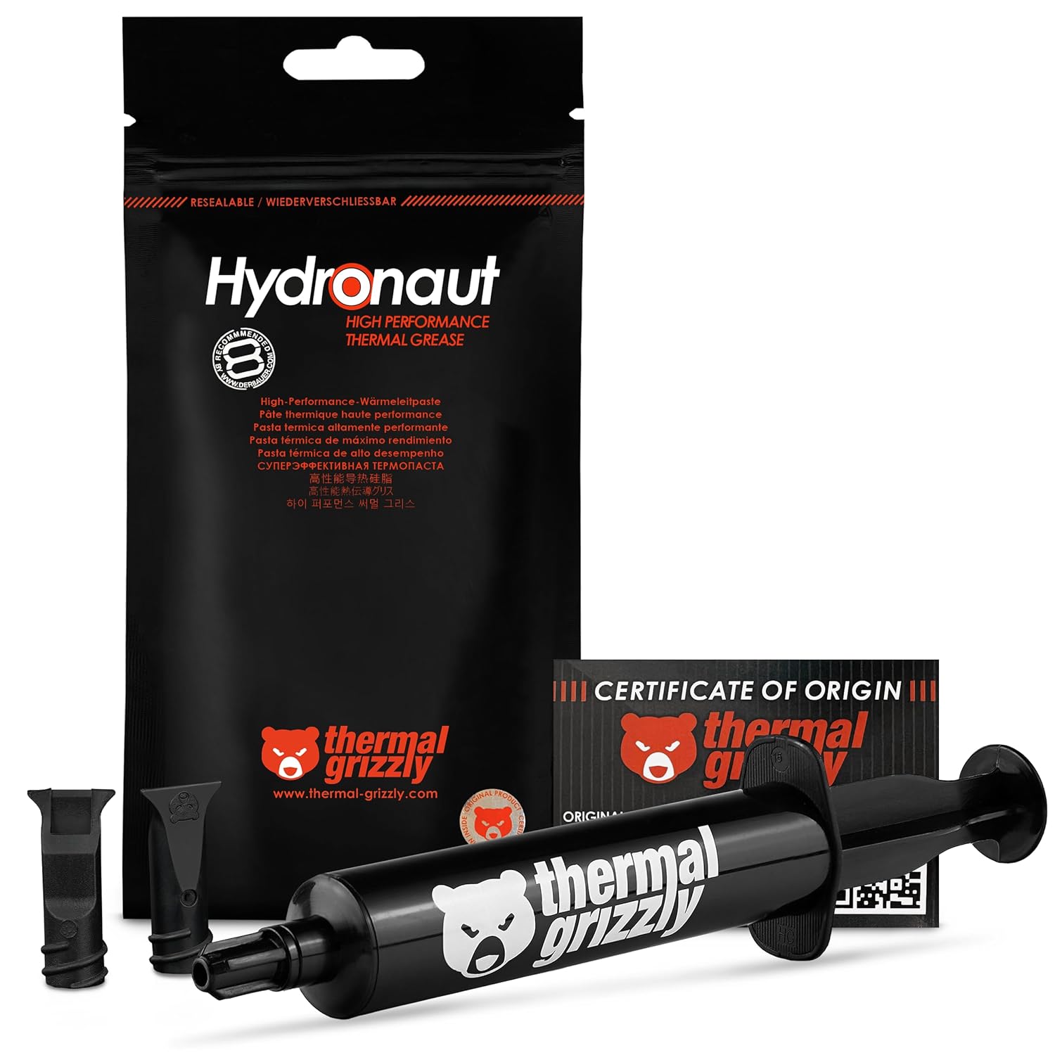 Thermal Grizzly – Hydronaut – High Performance Fat Thermoconductive Paste Extensive Water Cooling and Cooling Systems for All CPU and GPU Heat Sinks (26g/10ml)