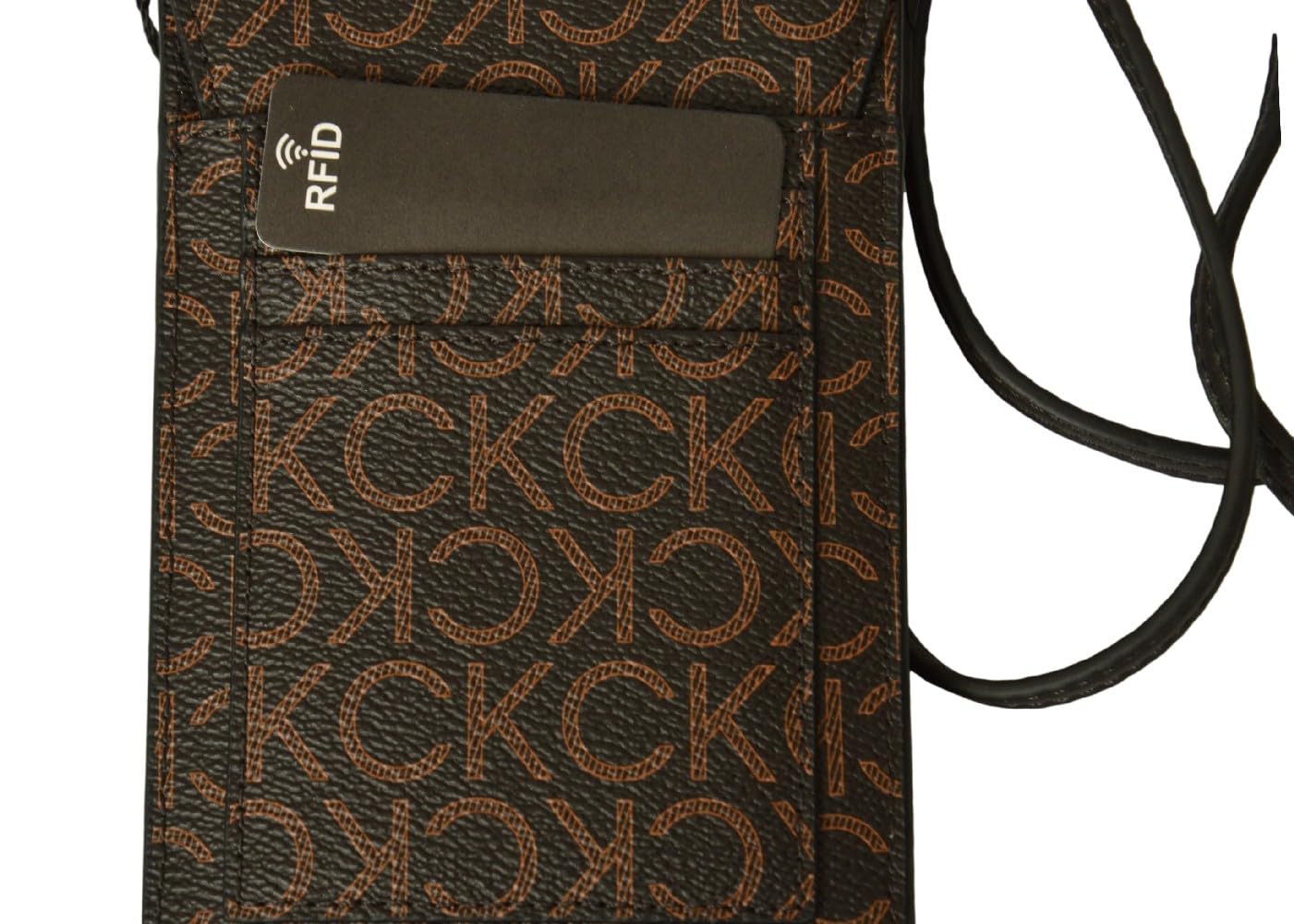 Calvin Klein Damski uchwyt na telefon komórkowy etui na karty kredytowe z paskiem na ramię przedmiot ZM0ZM02991 cm 19 x 10 x 2 (w przybliżeniu), 0HD Brązowy Mono, one_size