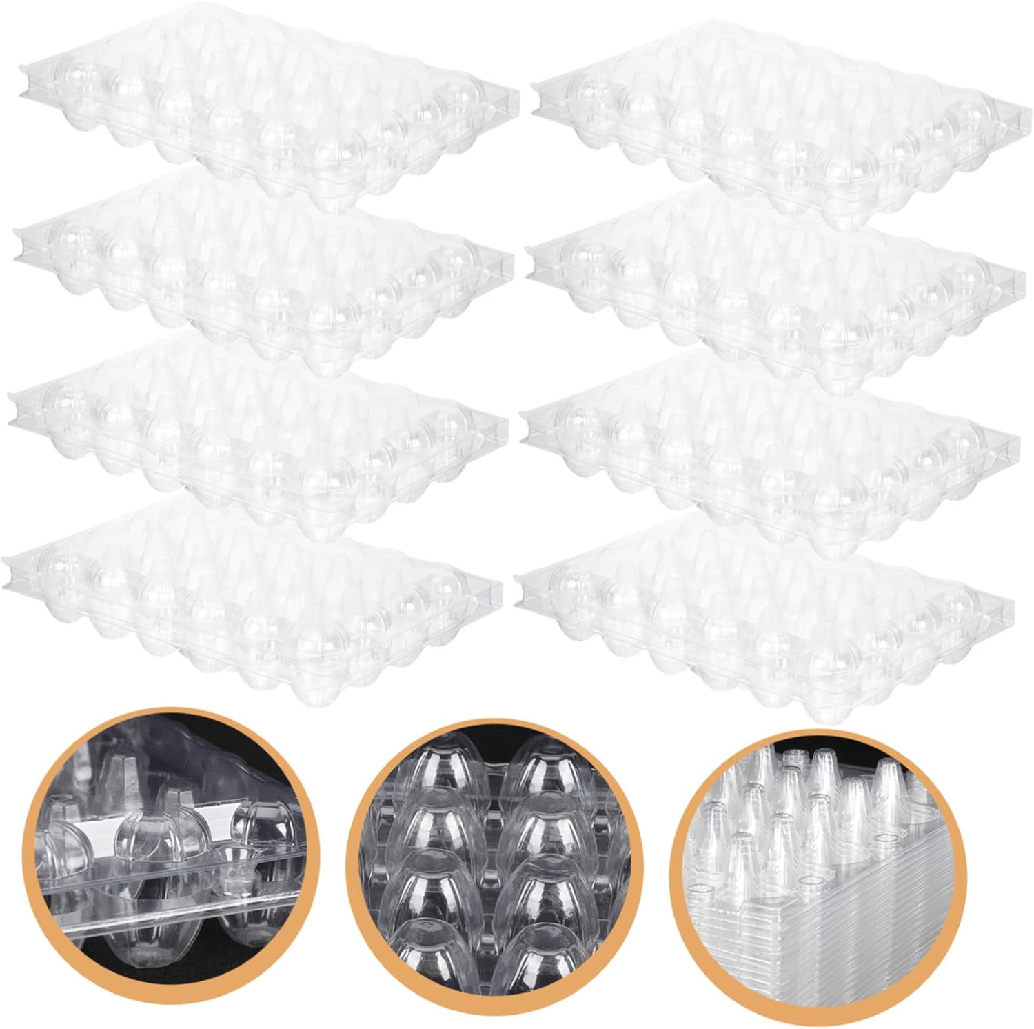 jojofuny 50pcs Clear Quail Boxes Transparent Holders for Safe Storage and Organization Kitchen Refrigerator