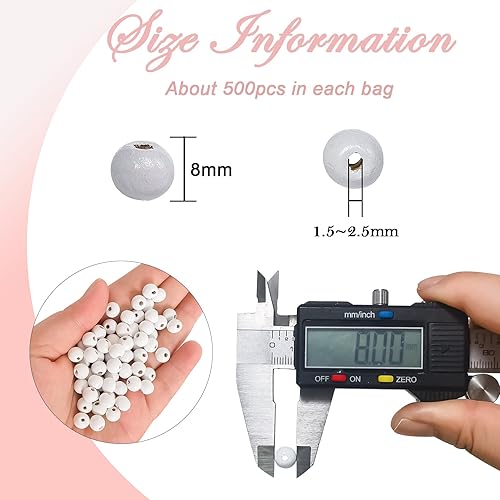 Miniatura 10 de 250 cuentas de madera grandes de 0.631 pulgadas (0.630 in), cuentas de madera de hojas de arce, cuentas de madera redondas de colores pulidas