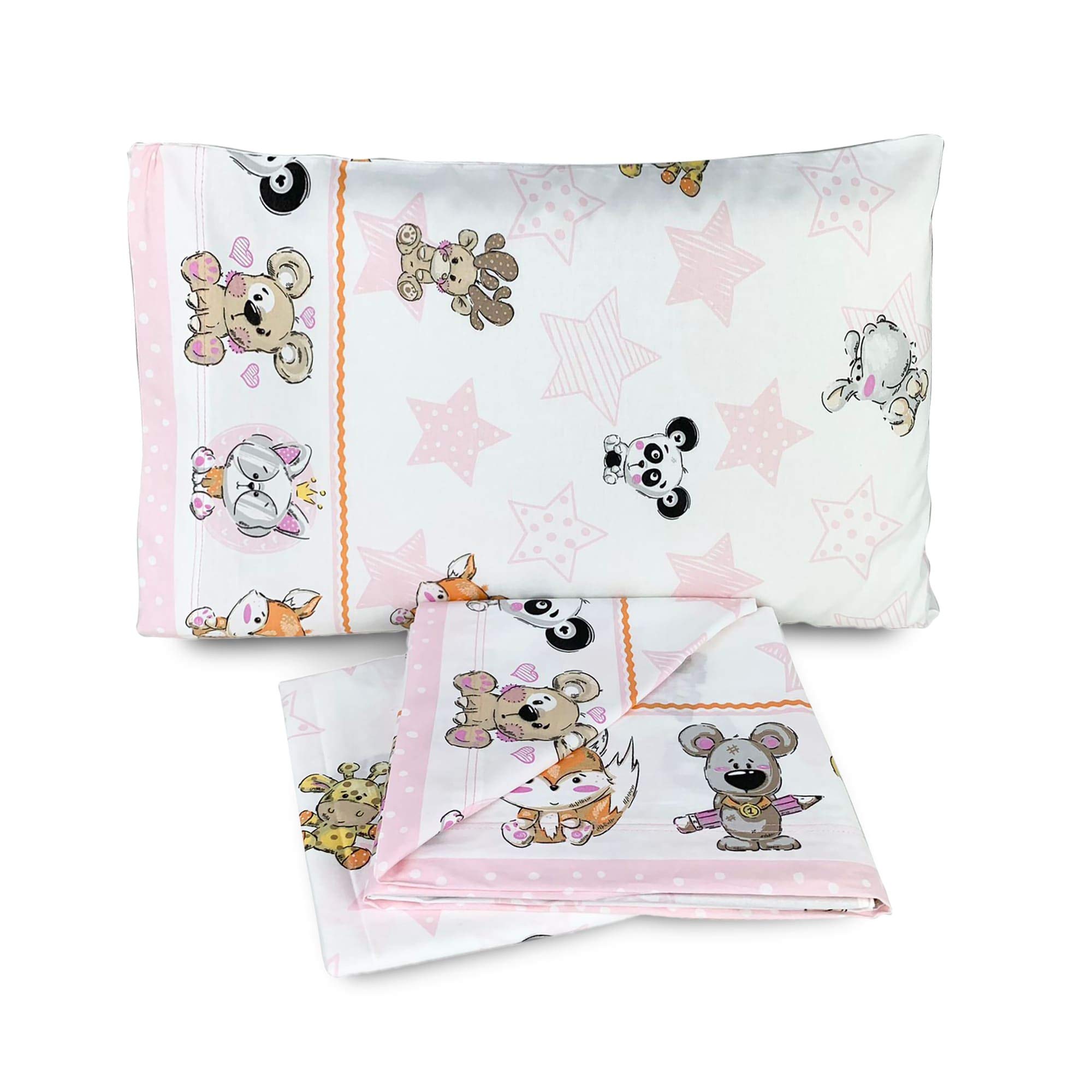 Biancaluna 3729 - Juego de sábanas para cuna de algodón, estampado