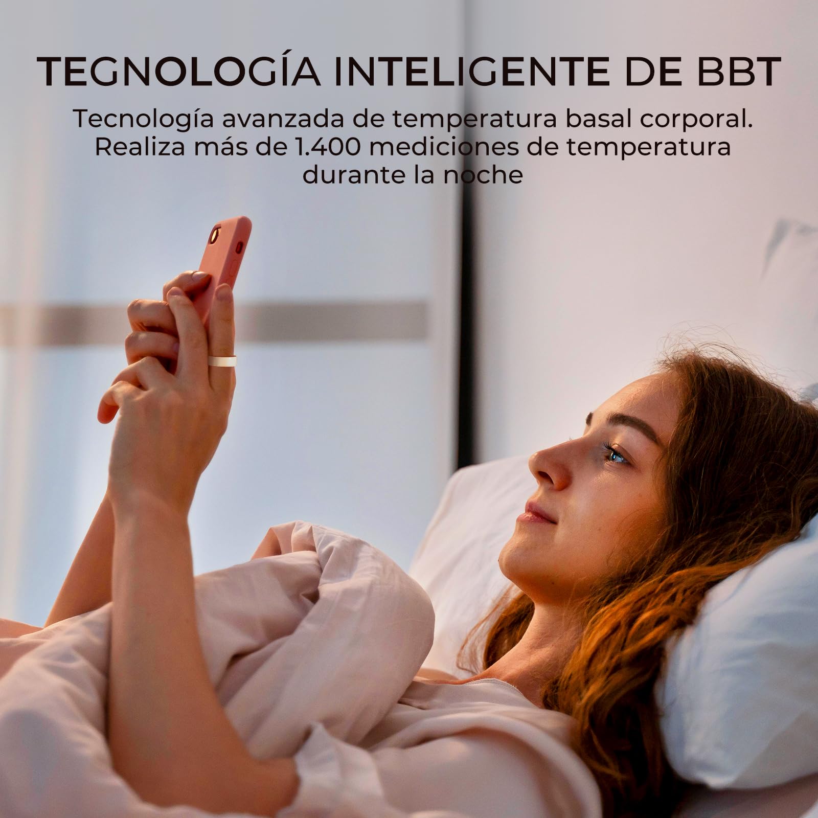 Femometer Anillo Gen2 Monitor Menstrual Fertilidad Ovulación Pulsómetro para Dormir Compañero de Fitness Compatible con iOS/Android Talla 6