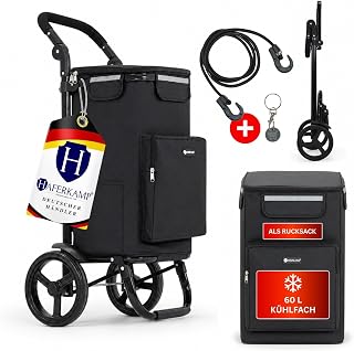 Klappbarer Einkaufstrolley TRAGINO 3-in1 Einkaufswagen, Schwarz