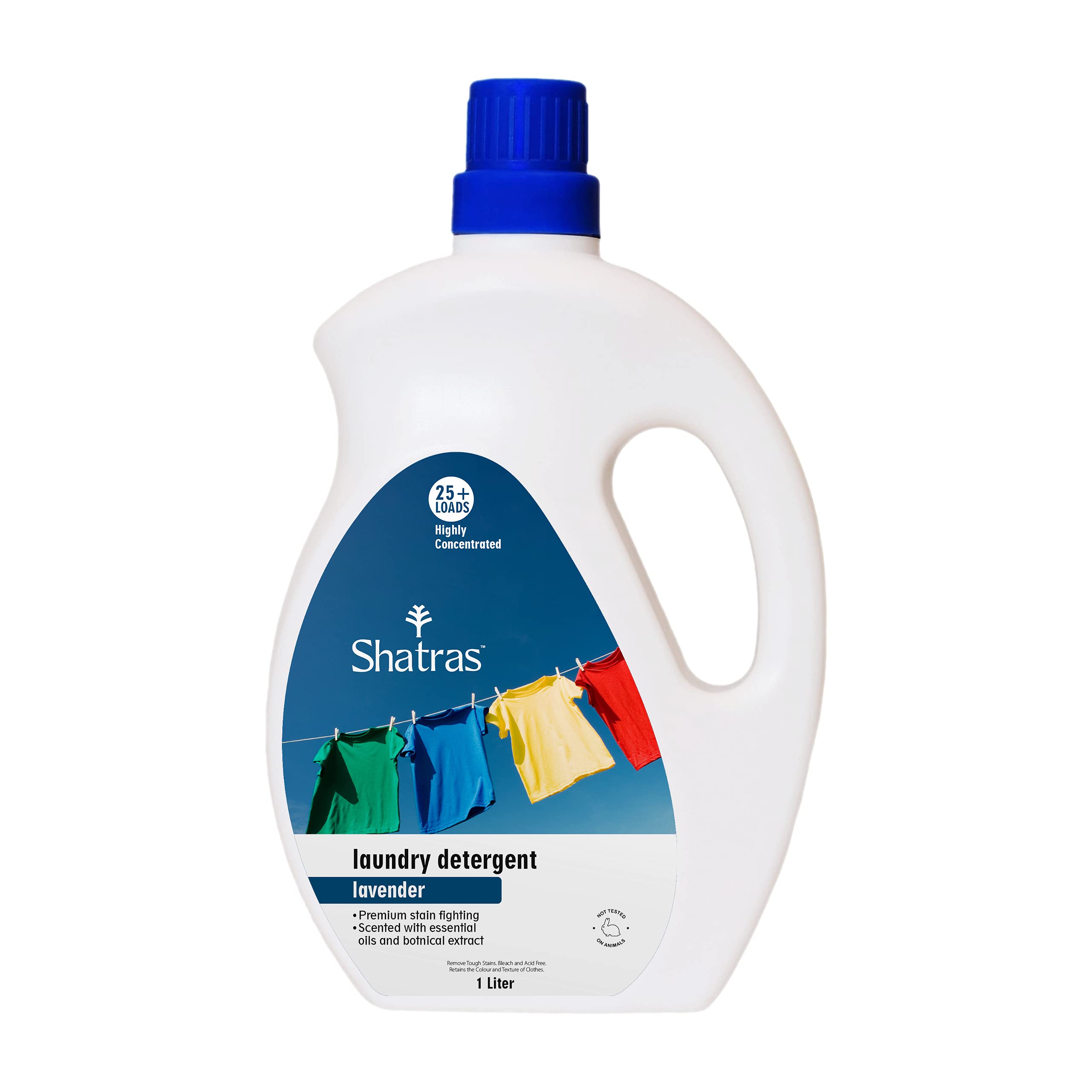 Shatras Premium Lavender Liquid Detergent for Top Load, Front Load Washing Machine and Hand Wash, Wash detergent, Concentrated laundry liquid for clothes - 1 Liter Lavender Liquid Detergent