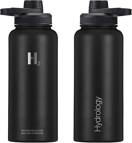 Miniatura 3 de Hydrology Adventure Edition - Botella para agua con 3 tapas, doble pared de acero inoxidable, aislamiento al vacío, boca ancha, termo caliente y