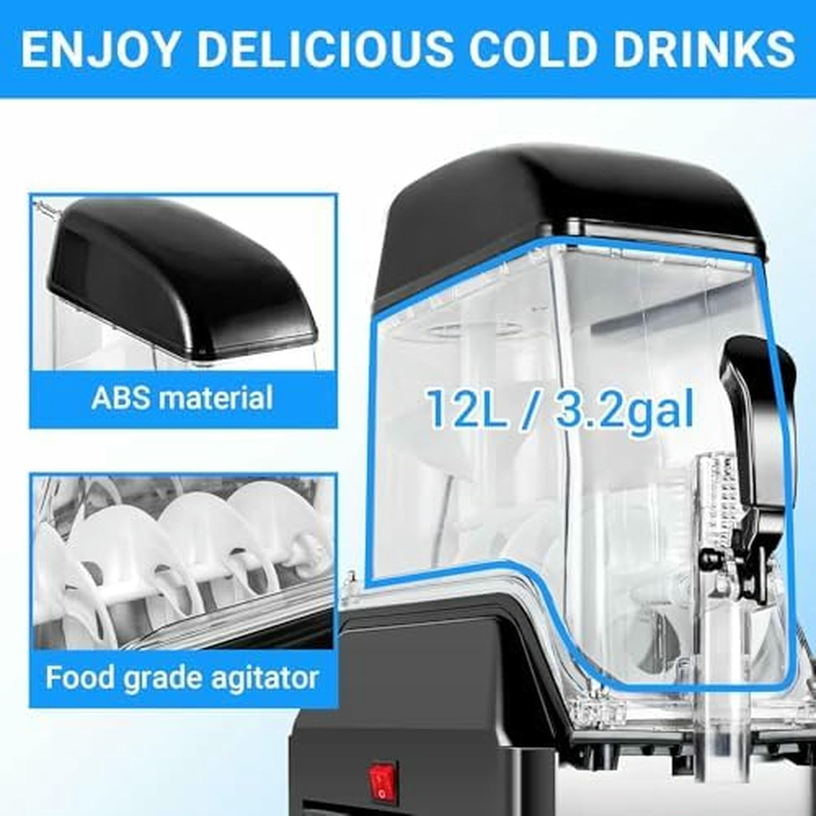 Macchina per Granite Professionale da 1500 W per ristoranti e Bar - Macchina per Bevande ghiacciate per Feste, frullati e Cocktail - Macchina per Granite ad Alta capacità (3 Triple Tank)