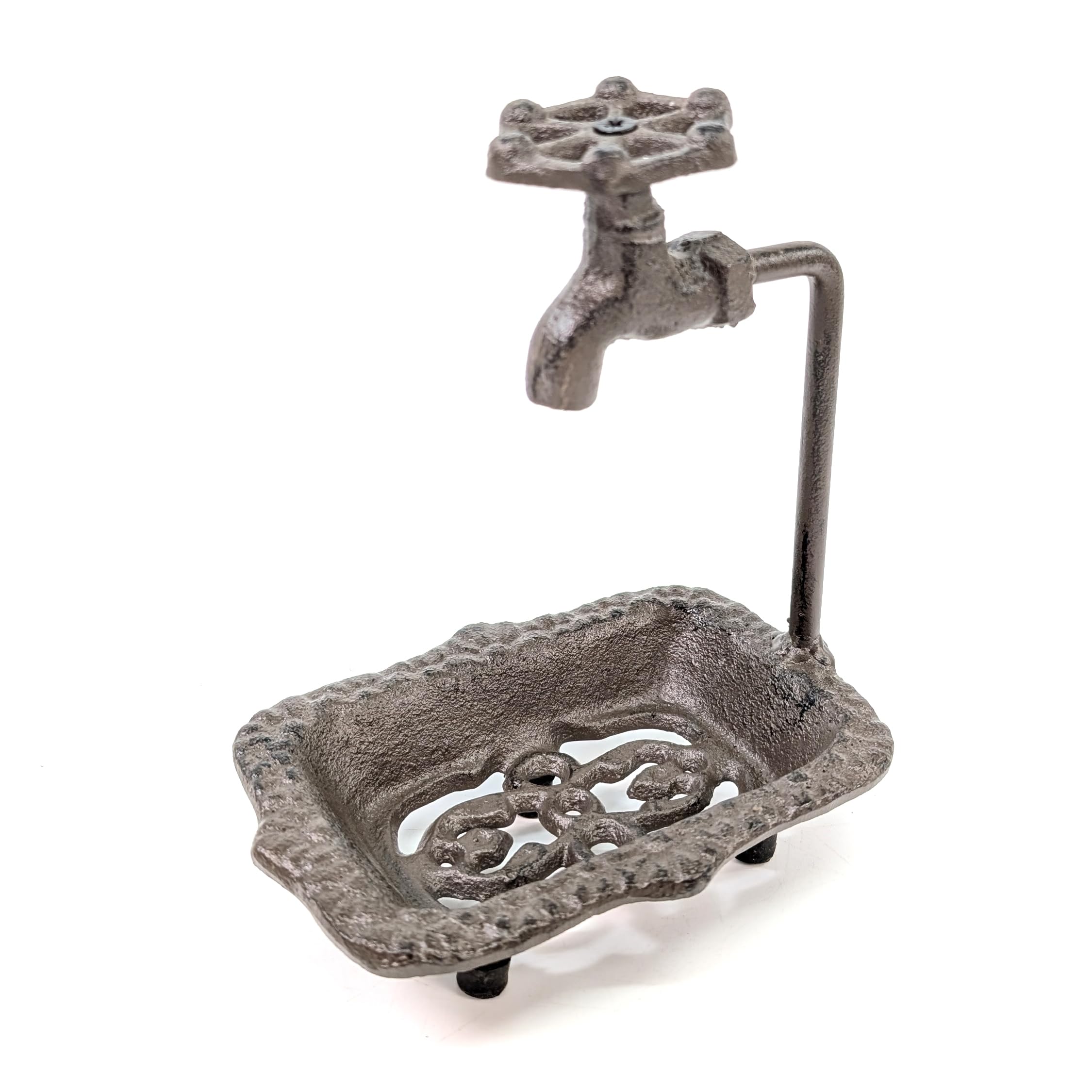 Porte-savon en fonte rétro avec robinet pour une décoration chic 17 cm