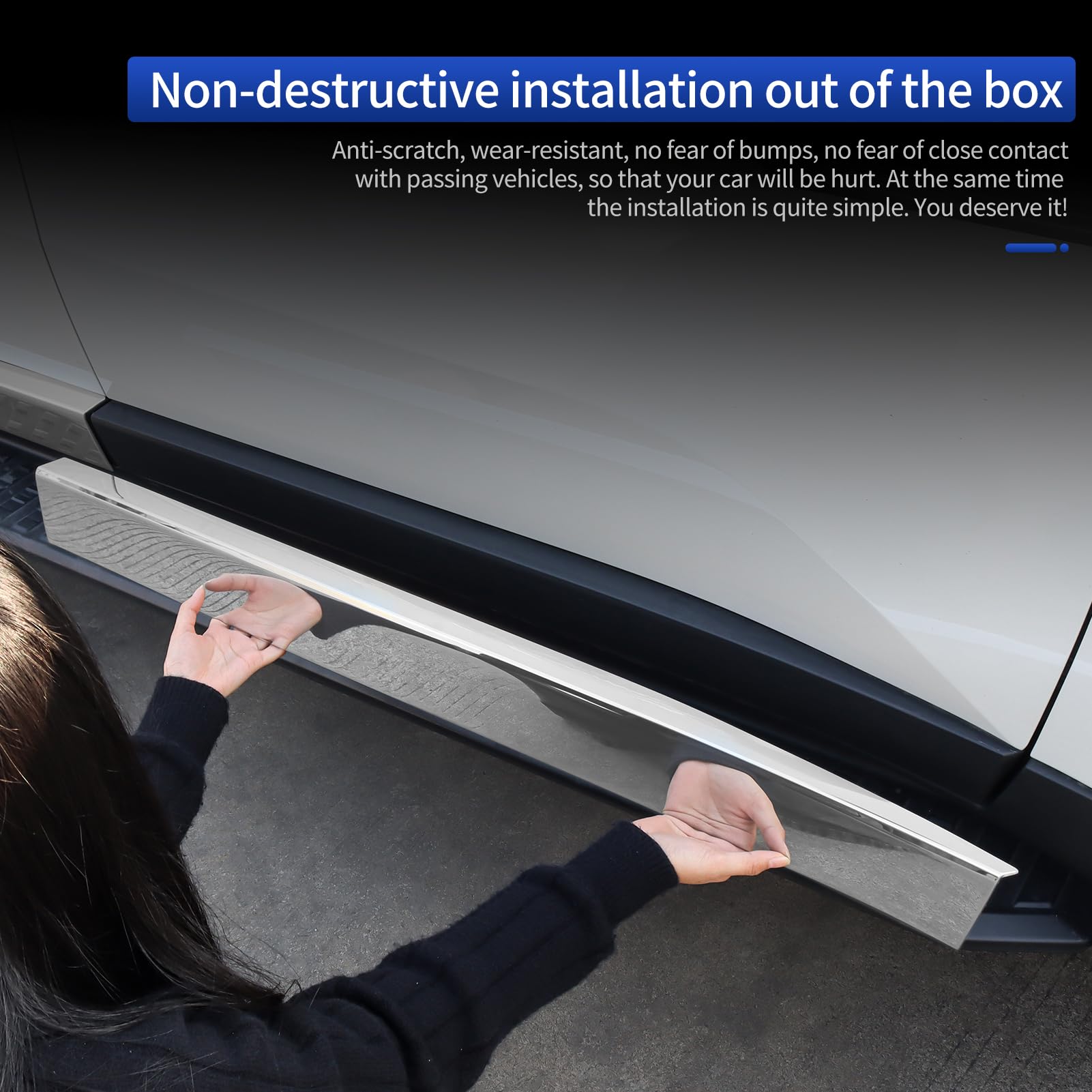 Car Body Trim Strip Suitable for 2020-2025 Toyota Land Cruiser 250 1958 Prado LC250 Anti-Scratch Door Strip ABS — view 6