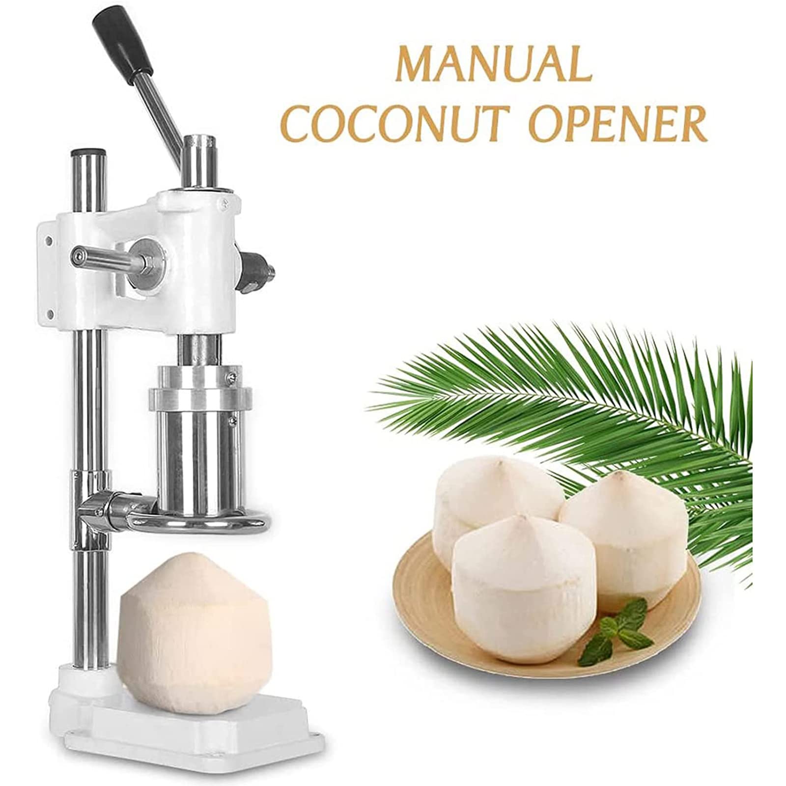 Abridor de coco vertical – Herramienta manual de acero inoxidable para tiendas y mercados de frutas – Abre cocos sin esfuerzo con, herramienta de perforación de agujeros de Fruit Shop