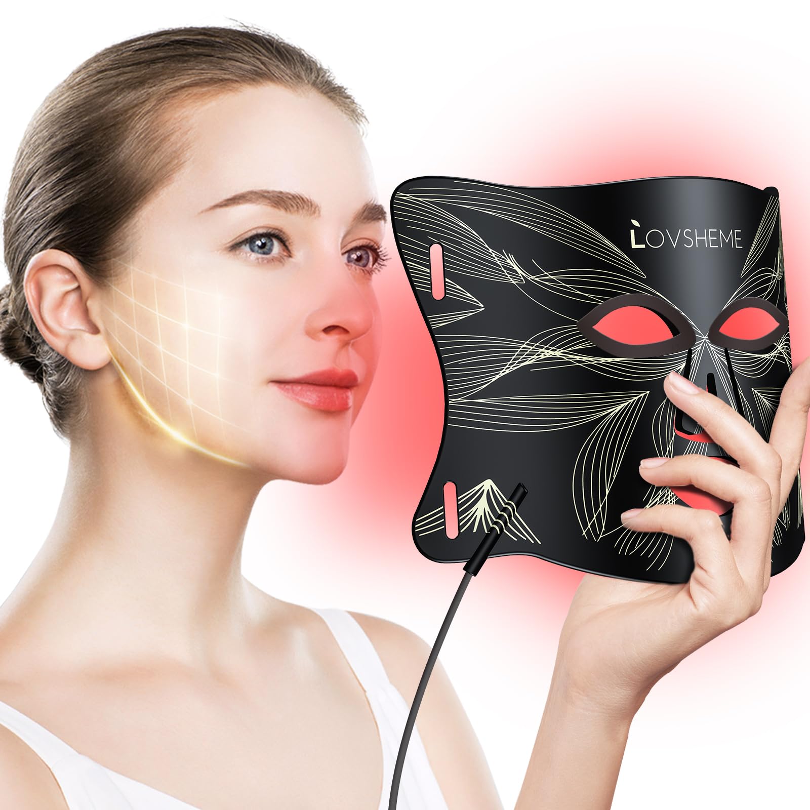 Red Light Therapy for Face LED Face Mask Light Therapy Red Light Therapy Mask for Acne Wrinkles and