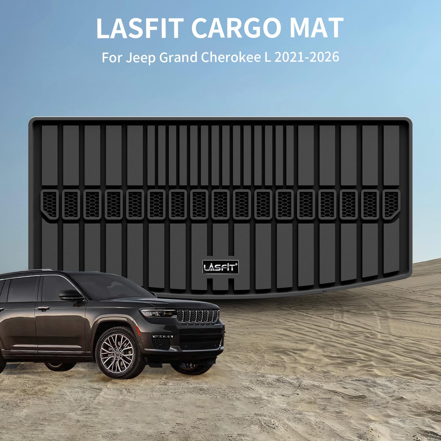 LASFIT カーゴマット 2021-2023 ジープ グランドチェロキー L 全天候型 カスタムフィット 車 トランクマット カーゴライナー