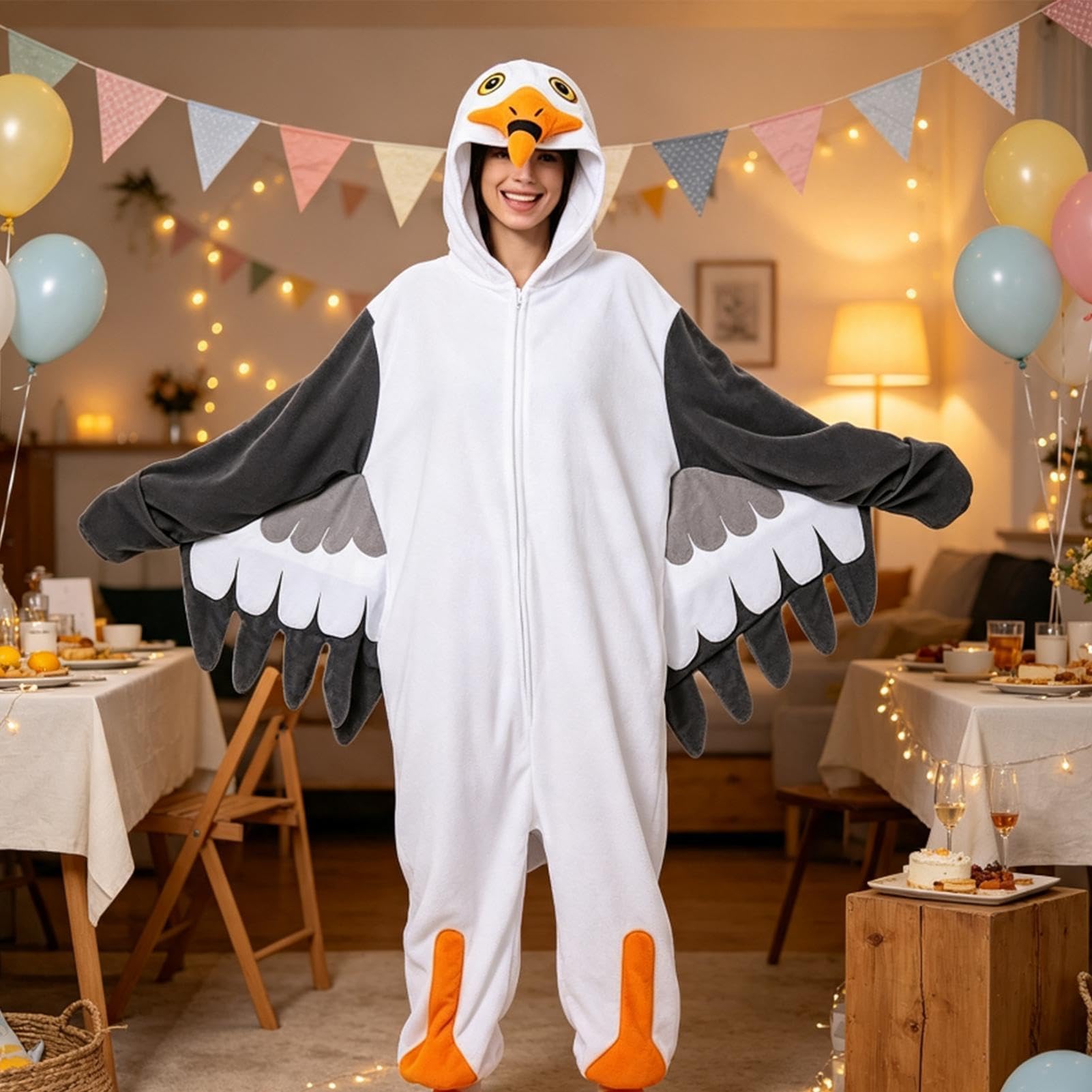 Pigiama Intero Halloween Adulto Abbigliamento Divertente Con Zip E Tasche,