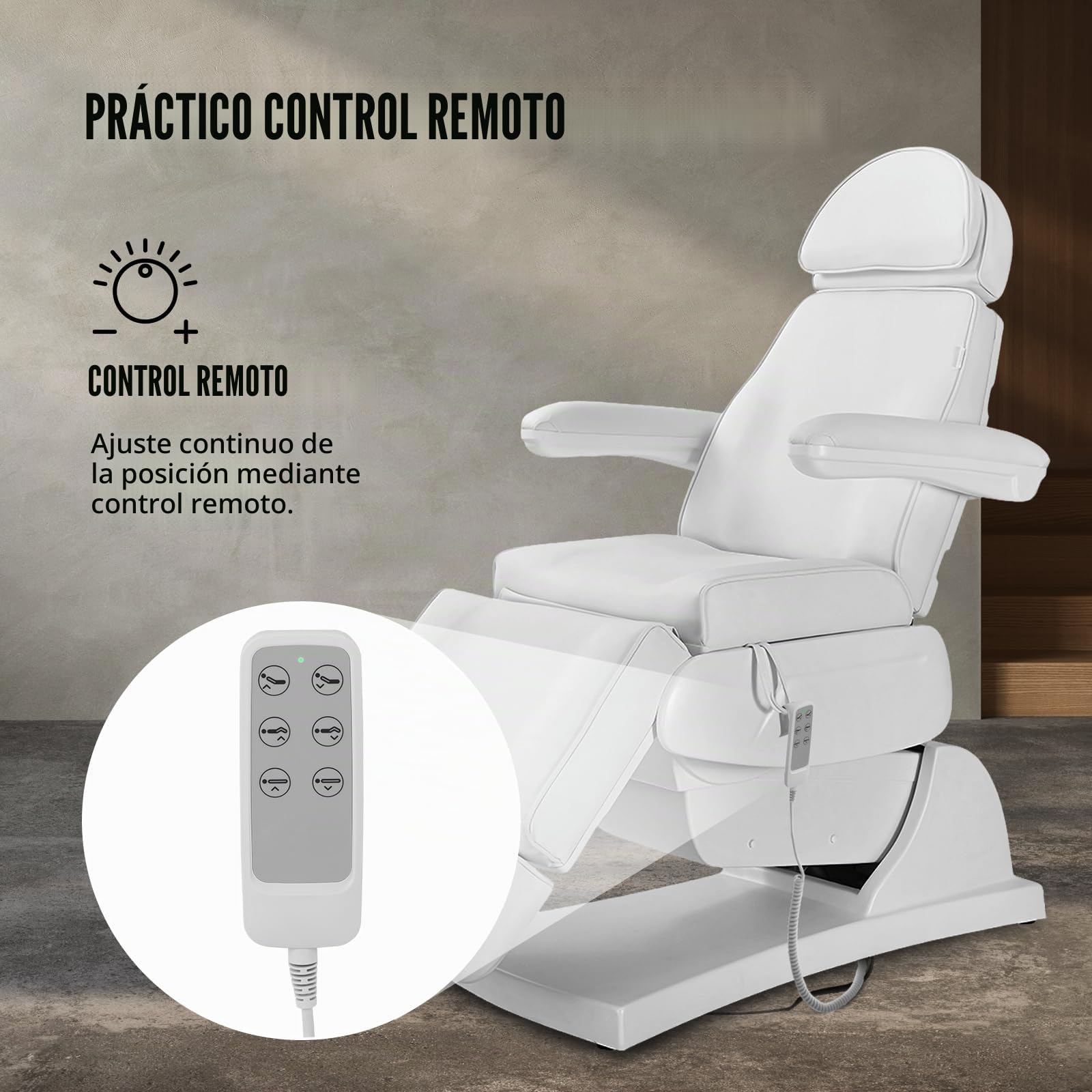 Physa Camilla de estética - 200 W - 3 Motores - 150 kg - Mando a Distancia - Blanco Tatuaje cosmética eléctrica salón de Belleza
