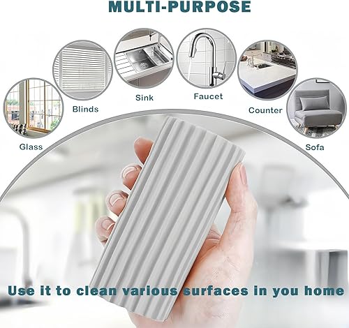 Miniatura 3 de Plumero de avestruz, plumero húmedo Ddzmz esponjoso natural con mango de madera, esponja mágica de limpieza de polvo y suministros de limpieza de