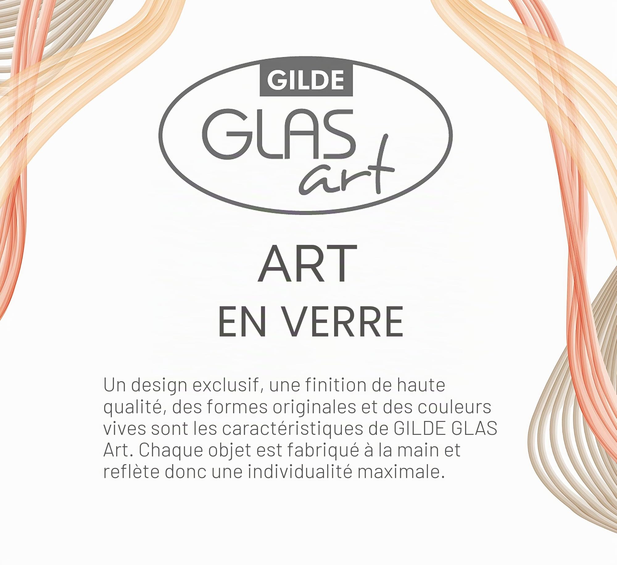GILDE GLAS art Vase Design Hibou - Objet décoratif Fait à la Main en Verre H 27 cm, 2_Marron-Gris