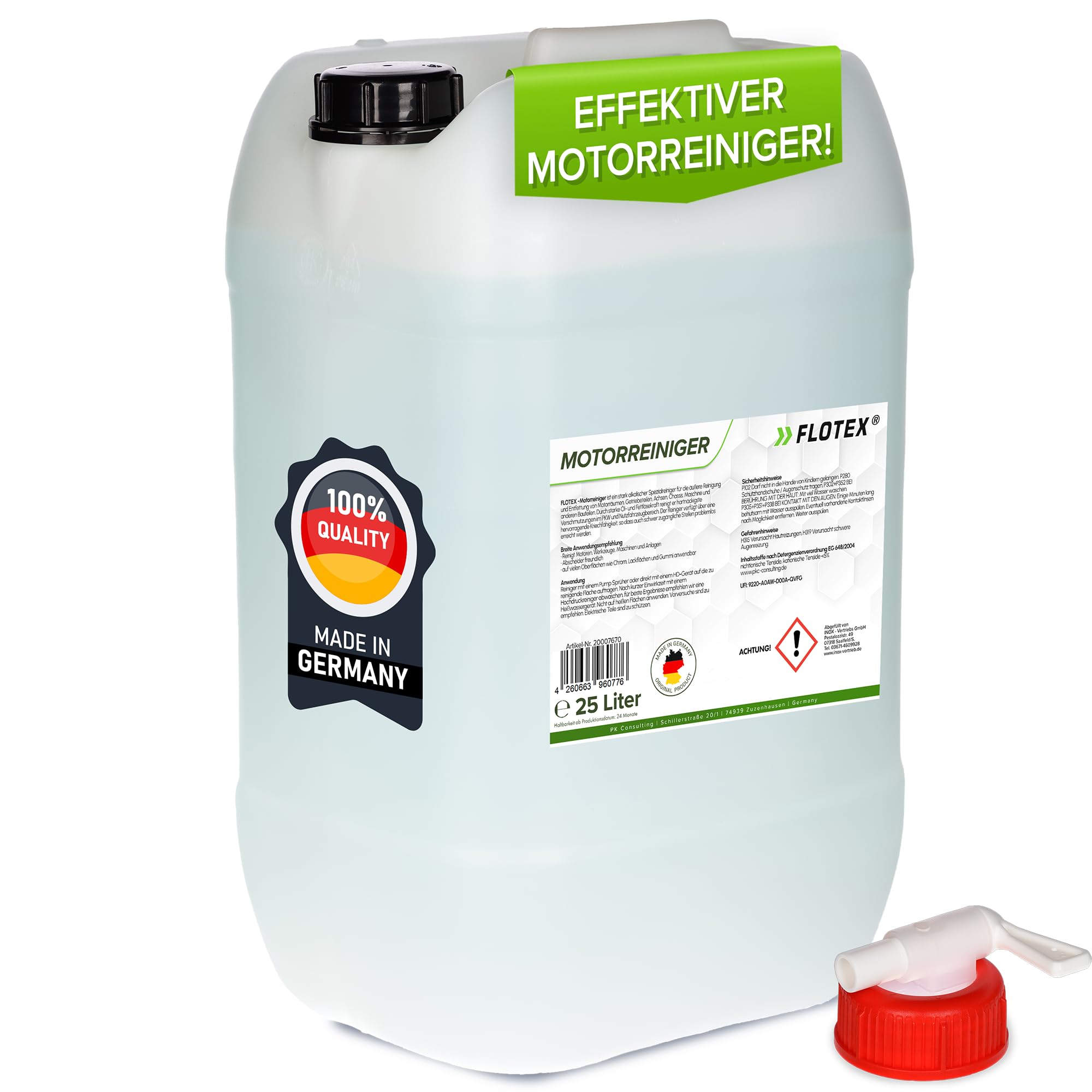 25L Motorreiniger - Konzentrat – Reiniger-Konzentrat für den Motor - Motorraum Reiniger & Entfetter - Motorsystemreiniger & Pflege von Auto, Motorrad & anderen Kfz