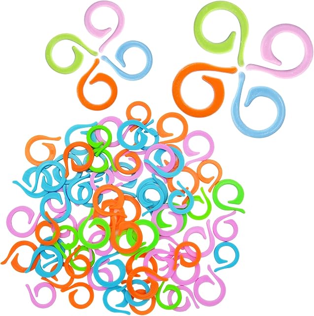 50pcs Knitting Stitch Markers,Random Colors Stitch Markers Crochet,Stitch Markers Clips,Plastic Crochet Stitch Markers for Sewing Knitting DIY Handmade Needle Hooks Craft Supplies(25Large+25Small)