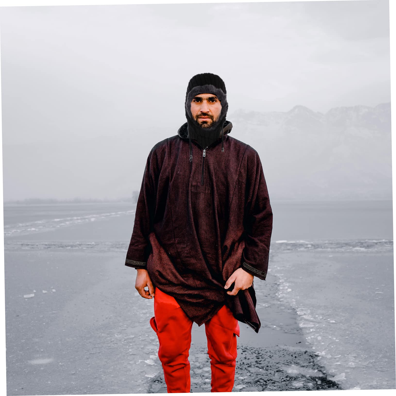 Beavorty Cappello in Maglia di Pile Nevicare Berretto da Donna Maschere da Sci Sciarpa da Sci Cappelli per Le Donne Cappello per Le Donne Cappelli per Uomo Uomini Scaldacollo Rosso