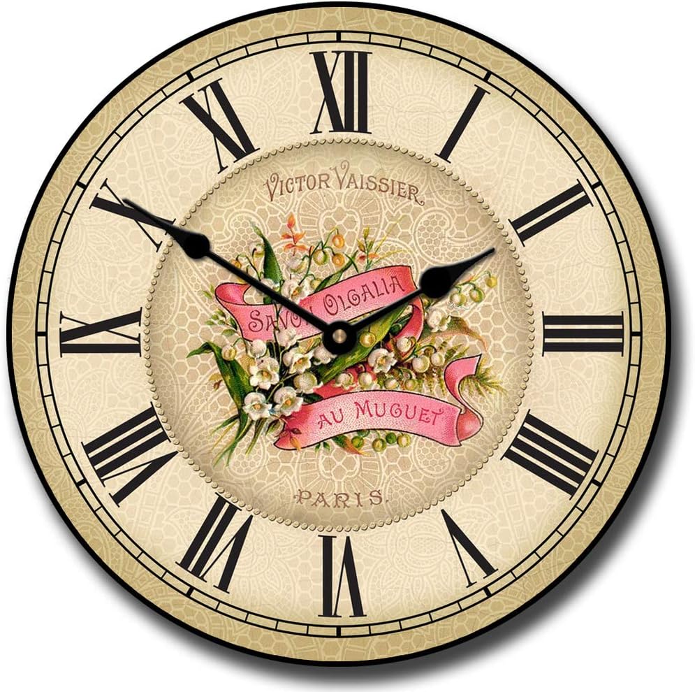 Savon Powder Room Wall Clock | Ultra Quiet Quartz Mechanism | Hand Made in USA Beautiful Crisp Lasting Color | Comes in 8 Sizes | 18-Inch