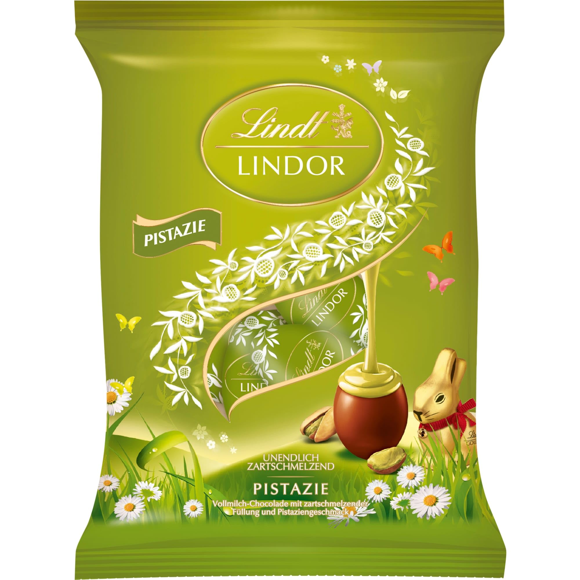 Lindt Schokolade | LINDOR Eier Pistazie | 90g | LINDOR Vollmilch-Schokoladeneier mit zartschmelzender Pistazien-Füllung | Ostereier | Perfekte Oster-Schokolade zum Teilen & Genießen