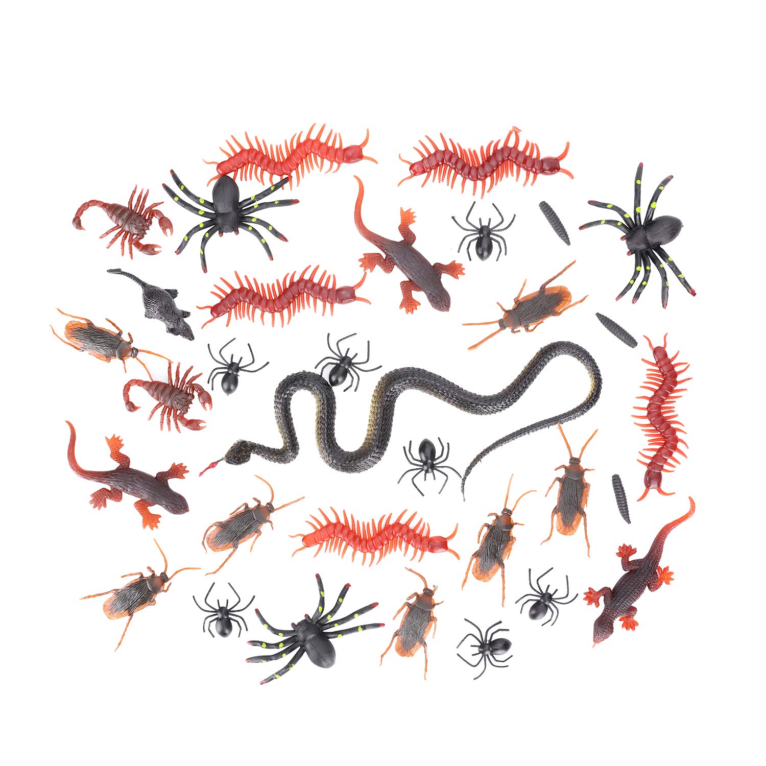 80 Bichos De Plástico Realistas Para Bromas – Cucarachas, Arañas, Escorpiones, Ciempiés, Murciélagos Y Hormigas – Ideal Para Halloween Y Fiestas Temáticas