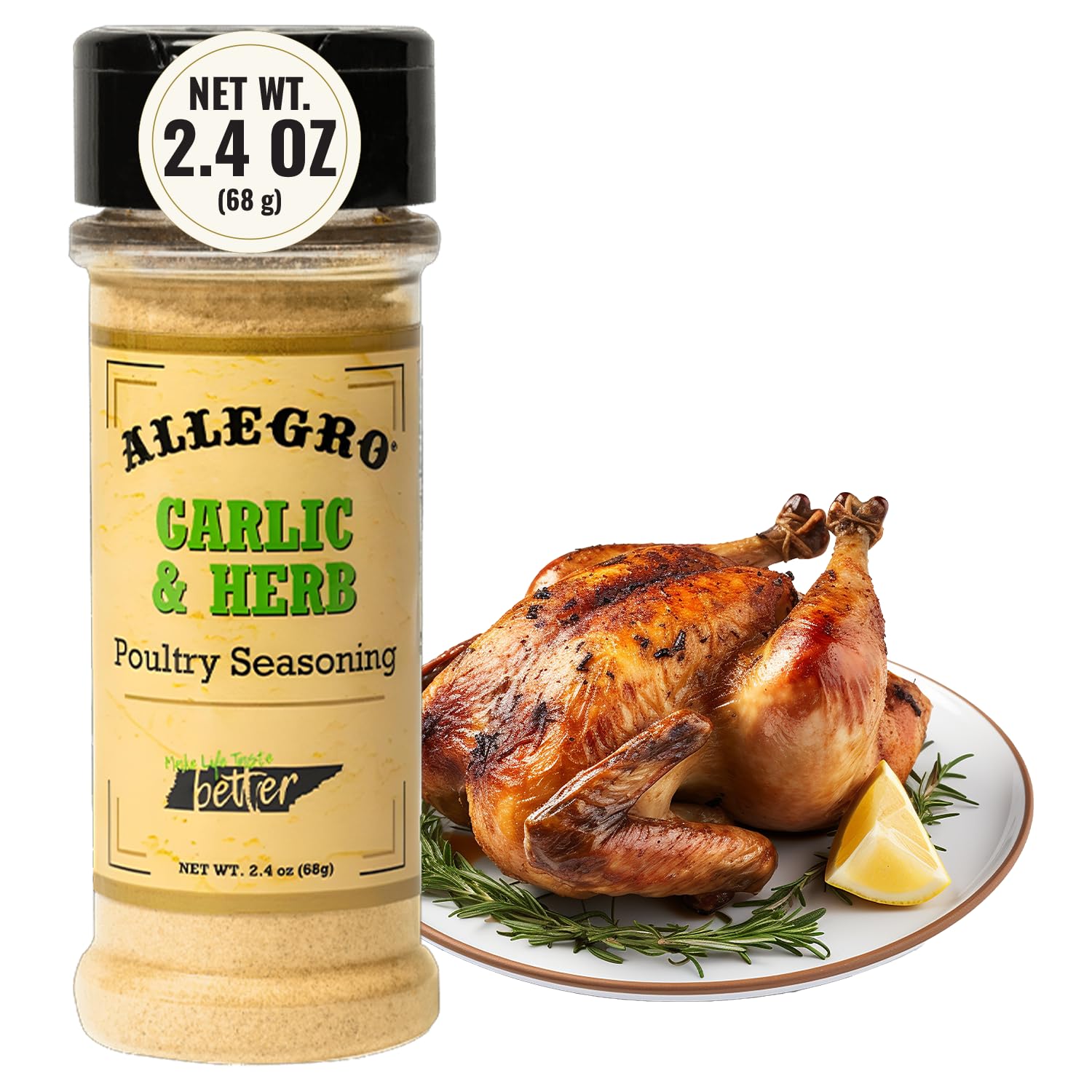ALLEGRO - The Marinate Everything Marinades| Perfect Seasoning for Chicken, Pork, and Vegetables| Seasonings for Grilling, Roasting, and Cooking| 2.4 Oz (Pack of 1) - Garlic & Herb Poultry Seasoning