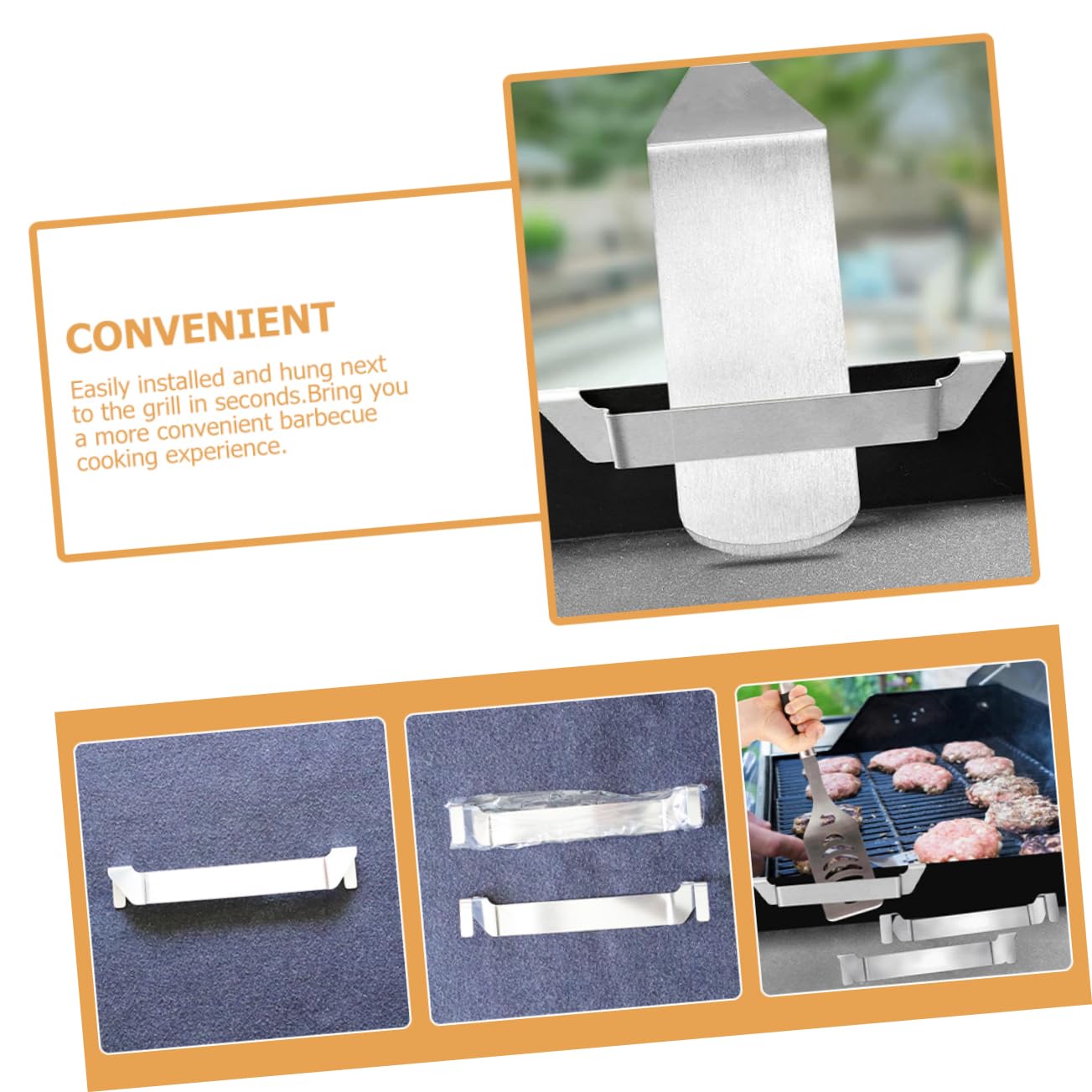 JECOMPRIS Spatula Holder Rack for Griddle Baking and Pan Tool Side Rack Heat Resistant and Secure Design for Outdoor Bbq and Cooking