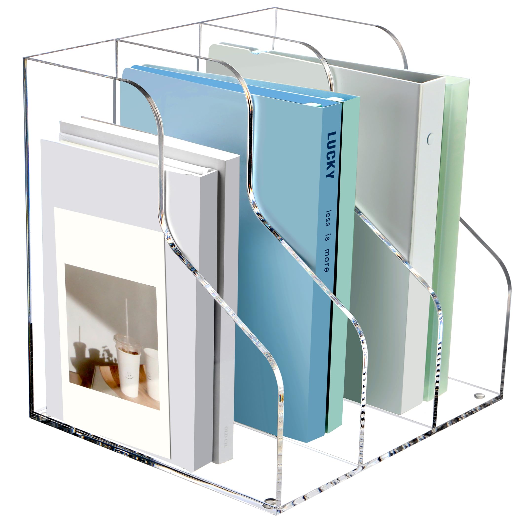 Amazon.com : SANRUI 3 Slots Acrylic Magazine Holder, Desktop File