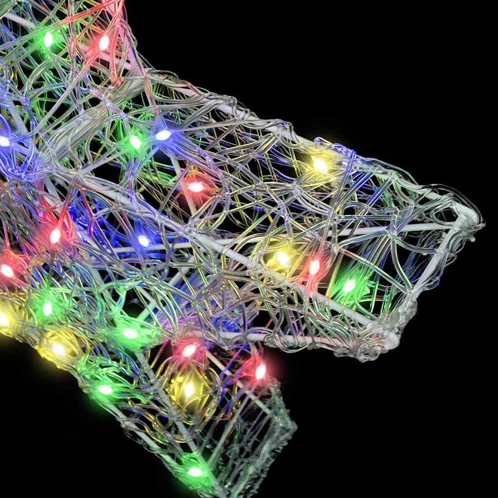 3D Stern mit 50 LEDs Mehrfarbig Acryl Weihnachtsbaumschmuck 55 x 53,5 x 10 cm dekoratives Ornament für Wohnzimmer und Advent mit USB Stromversorgung und Fernbedienung
