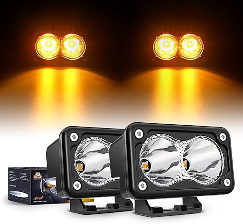 Miniatura 1 de Nilight Cápsulas de luz LED ámbar de 3 pulgadas, 2 luces antiniebla de 10 W, lámpara de conducción auxiliar integrada EMC para motocicleta, SUV,