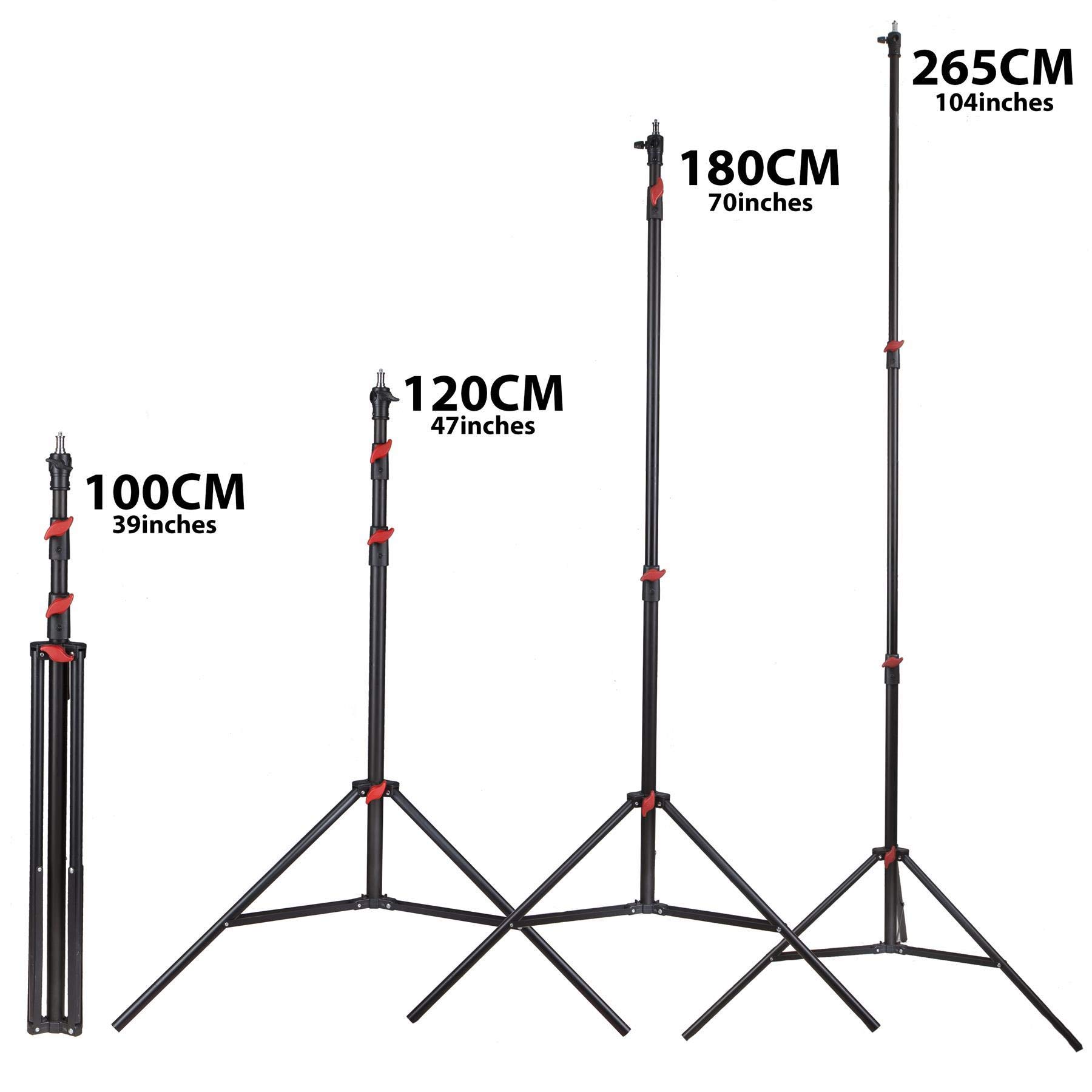 LENCARTA® Professional Tripod Light Stand 2.65 M / 104 Inches | Pack Of Four | UK