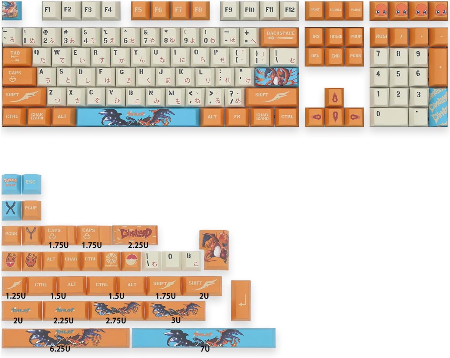 Amazon 日本語配列キーキャップ メカニカルキーキャップ 日本語ヒラガナキーキャップ ゲーム周辺キーキャップ 61/64/87/104