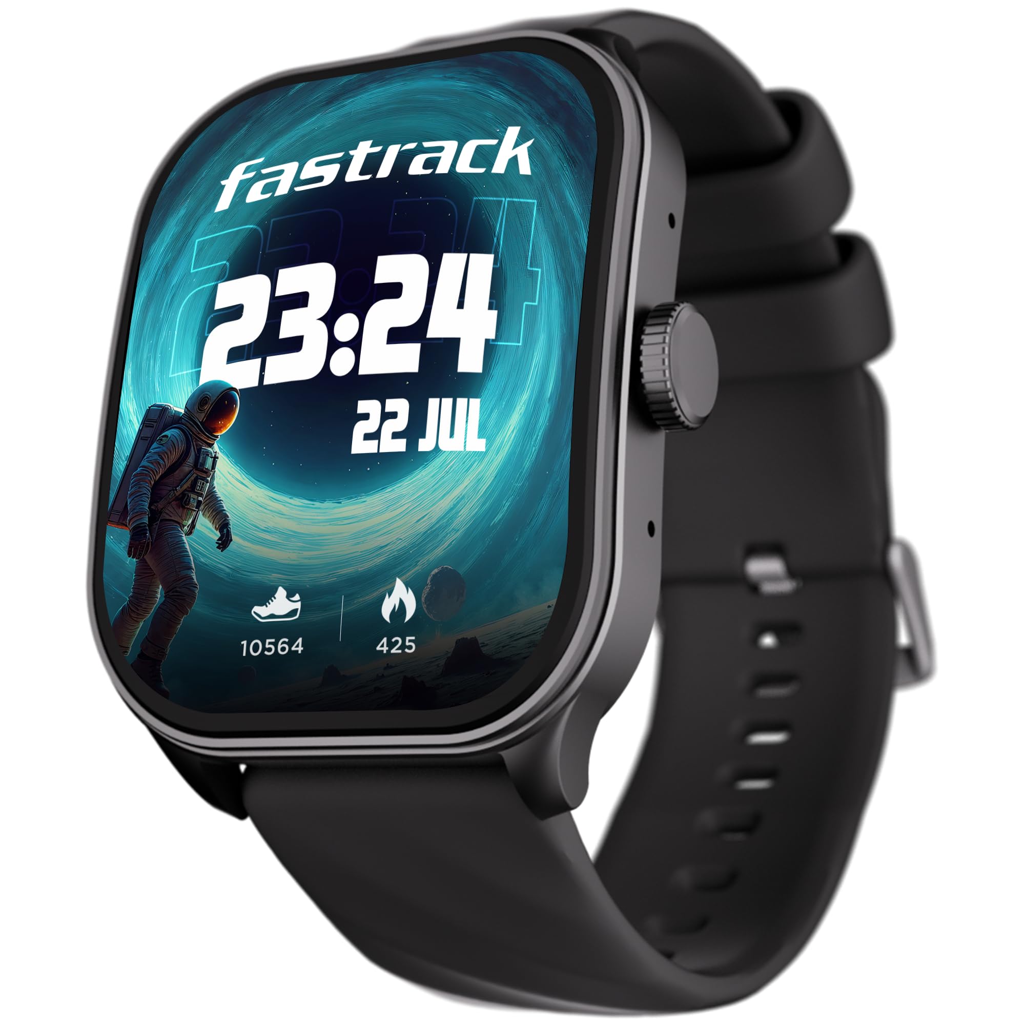 Fastrack Limitless Fs2 Pro Smart Watch, 1.96" Super Amoled Arched Display with Functional Crown & Resolution of 410X502, Singlesync Bt Calling, 110+ Sports Modes, 200+ Smartwatch Faces (Black)