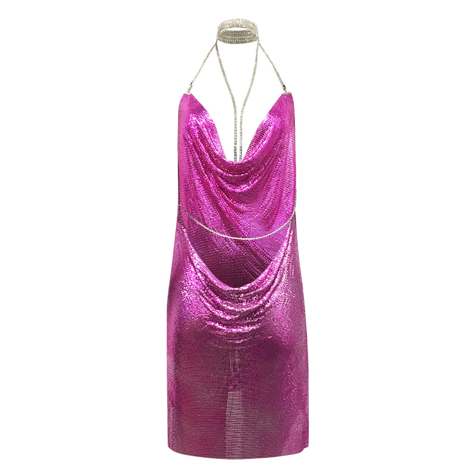 Generisch Glitzer Kleid Damen, Paillettenkleid Glitzer Kleider Elegant Brautjung Partykleid Frauen V-Ausschnitt Langärmelige Glitzerkleid Weihnachtskleid Sexy Pailletten Kleid Club