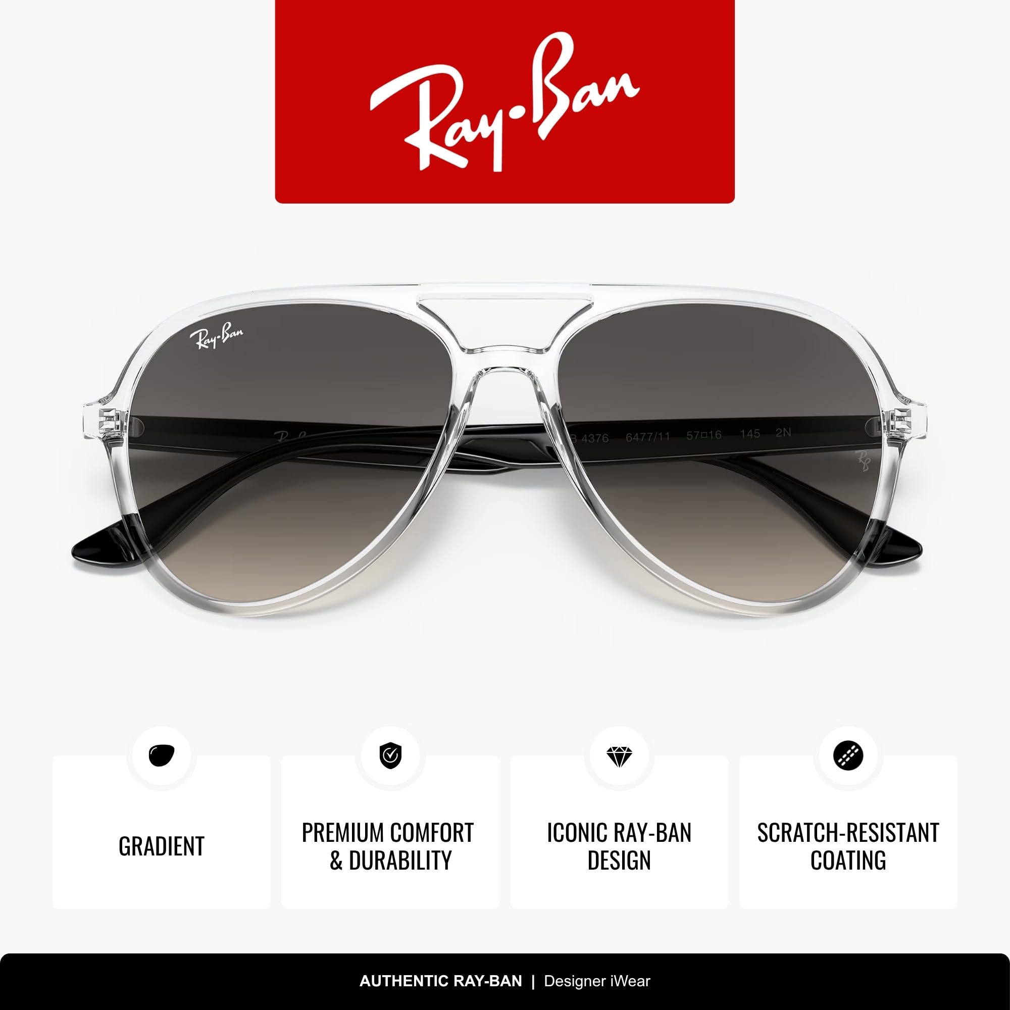 Ray-Ban Unisex 0rb4376 Sonnenbrille (1er Pack)